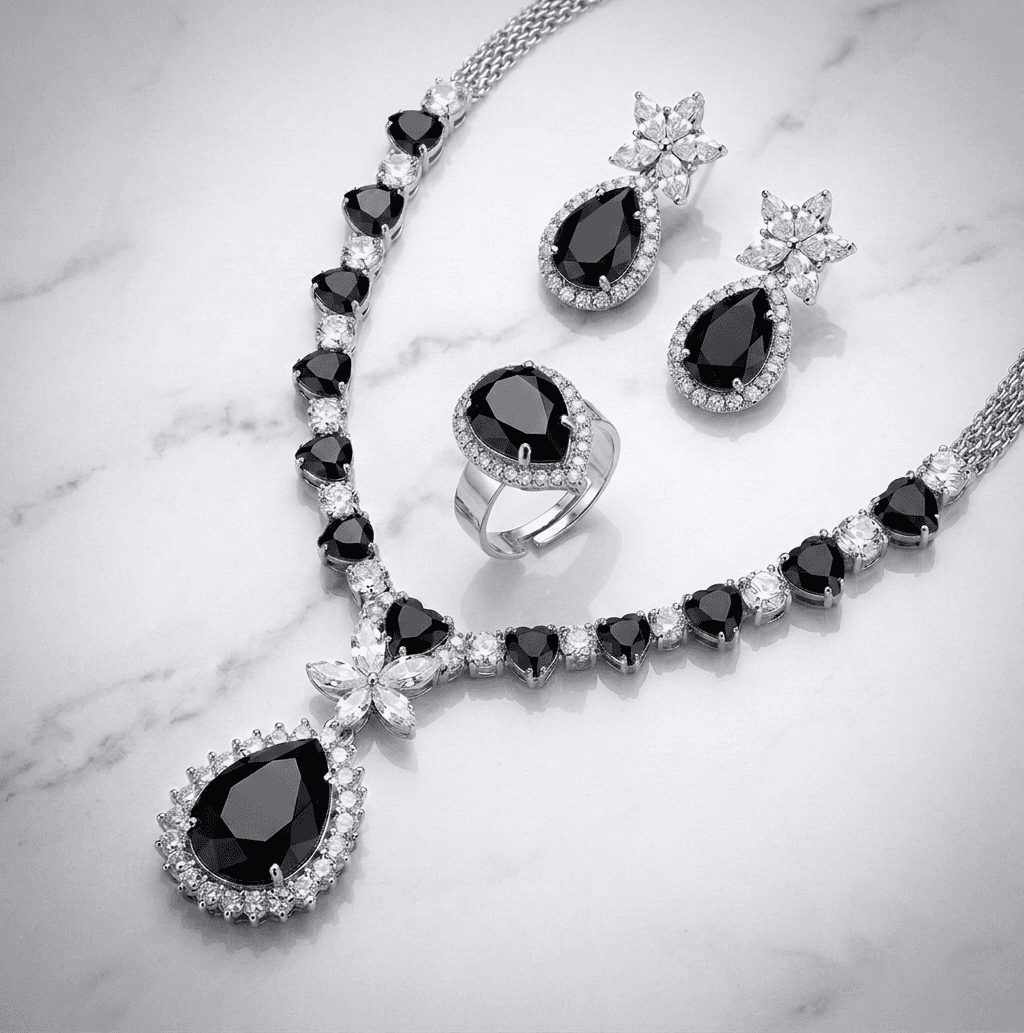 Royal Heartfall Jewelry Set - Black