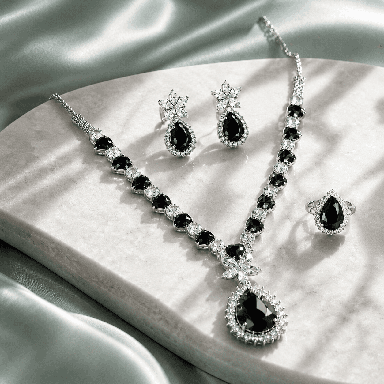 Royal Heartfall Jewelry Set - Black